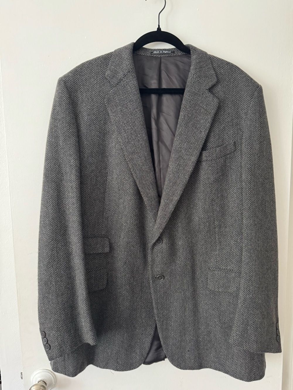 Barney’s New York Men's Cashmere Gray Herringbone Blazer